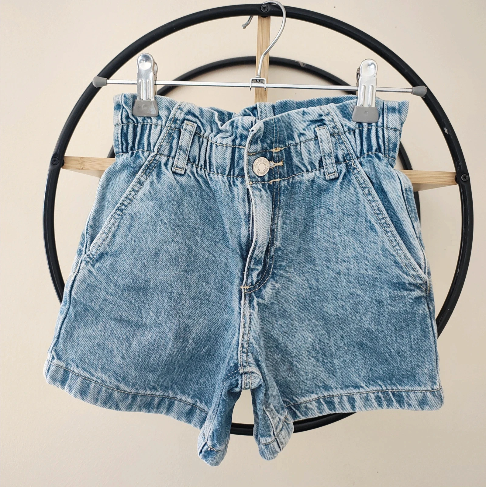 5 6 ans short en jean paper bag denim &co